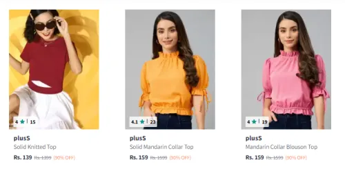 Image of Pluss Women's Top Starting At ₹139