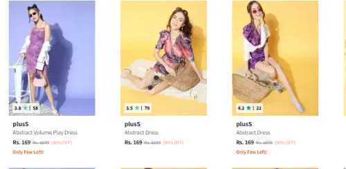 Image of PlusS Womens Dresses at 90% Discount From ₹169