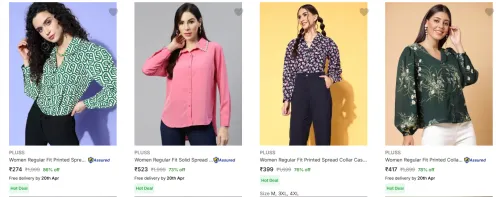 Image of PLUSS Women's Shirts minimum 70% Off