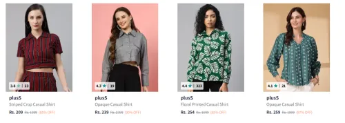Image of Pluss Women's Shirts upto 90% Discount