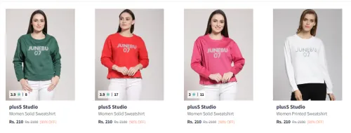 Image of Pluss Women's Sweatshirts upto 90% Discount