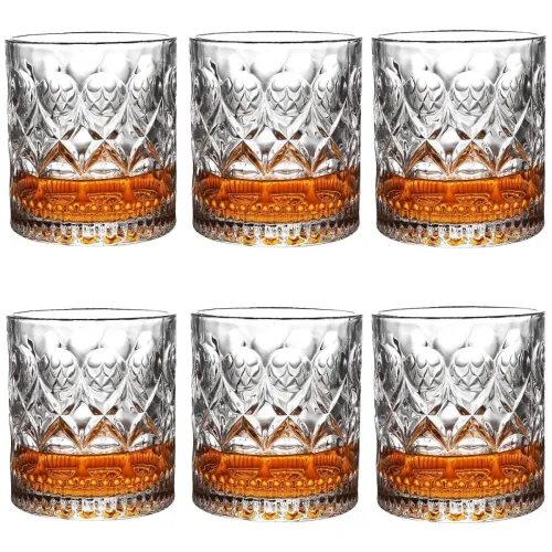 Image of Pack of 6 280ml Dot Cross Design Glass Set 