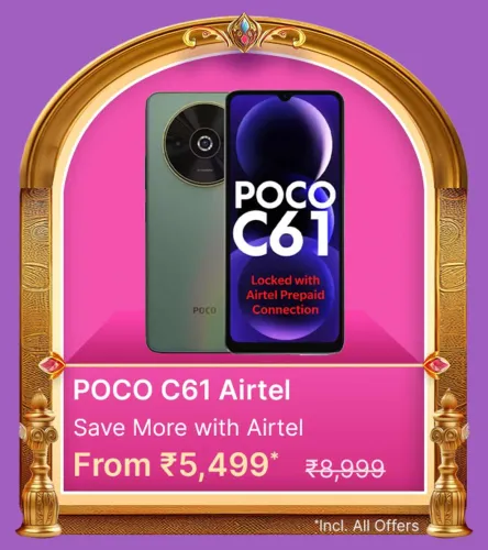 Image of POCO C61 Airtel on Flipkart Big Billion Days Sale