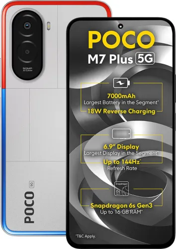 Image of POCO M7 Plus 5G (Chrome Silver, 128 GB) (4 GB RAM)
