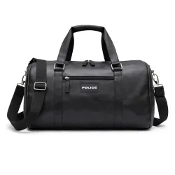 POLICE Travel Duffel Bag I 32L Premium Vegan Leather Weekender Bag, Water-Repellent Gym & Travel Bag with Spacious Main 