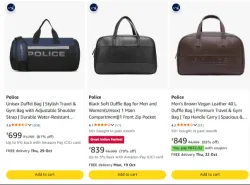 POLICE Duffle Bag at minimum 61% Discount