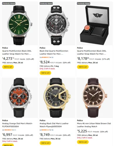 Image of Police Men's Watch @ Minimum 50% Discount 