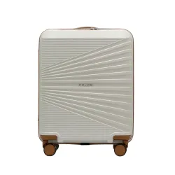 Police Origine Cabin Trolley | 65L Capacity TSA Lock 8 Smooth 360° Spinner Wheels Telescopic Handle PP Hard Shell | Lightweight 20\' Cabin Luggage for Travel & Weekend Trips (Beige/TAN)