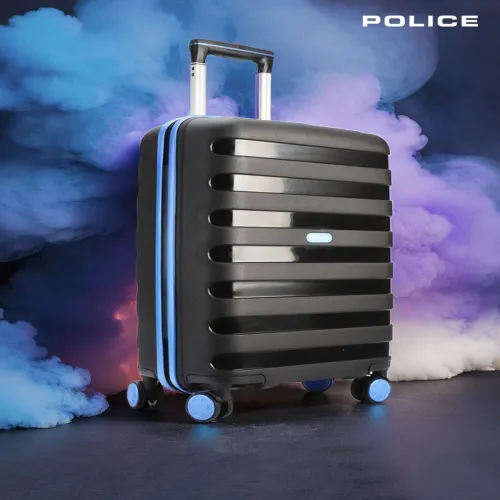 Image of Police Textured Medium Suitcase Trolley Bag- 70L