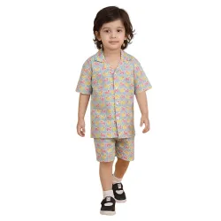 POLKA TOTS Boys Cotton Shirt Shorts Co-Ord