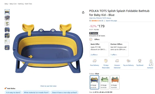 Image of POLKA TOTS Splish Splash Foldable Bathtub