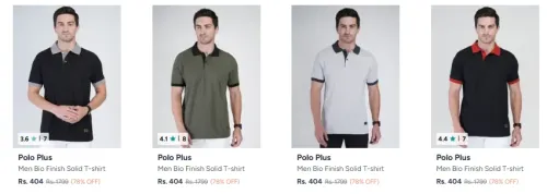 Image of Polo Plus Men's Cotton T-shirt Upto 80% OFF