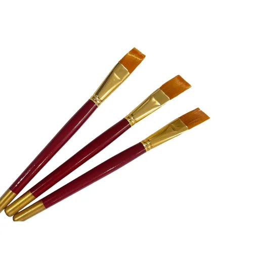 Image of polo Synthetic Hair Flat Brushes 11 | Pack of 3 | Premium Fine Edge Paintbrush Set for Acrylic, Watercolor & Oil Paintin