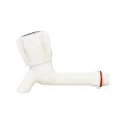 Polo White PVC Plastic Long Body Bib Cock Water Taps for Kitchen