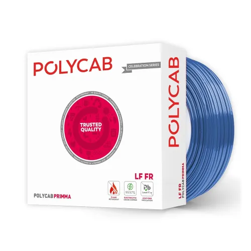 Image of Polycab Primma 90m PVC insulation Electrolytic Grade Copper【Blue】