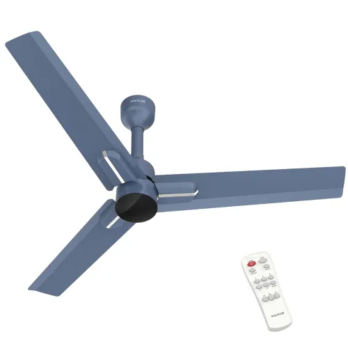 Image of Polycab Wizzy Neo 1200mm 5-Star BLDC, Remote Ceiling fan for Living Room | 55% Energy Saving, 100% Copper