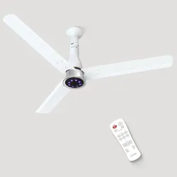 Polycab Wizzy Prime 1200mm BLDC Ceiling Fan with remote|BEE 5 Star Rated, Higher Air Delivery|LED Indicator,Reverse,Boost,Sleep and Breeze Mode |3 Years Warranty, Free Installation (Matt White)