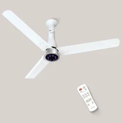 Polycab Wizzy Prime 1200mm BLDC Ceiling Fan with remote|BEE 5 Star Rated, Higher Air Delivery|LED Indicator,Reverse,Boost,Sleep and Breeze Mode |3 Years Warranty (Matt White)