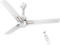 Polycab Wizzy Neo100% CopperHigh Air Delivery with 4 Year Warranty BLDC Motor with Remote 1200 mm Ceiling Fan (5 Star | White Rose Gold | Pack of 1)