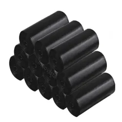 Polyethylene Premium Garbage Bags 180 Pcs - Medium Size 19 x 21 Inches|Leakproof|Odour Free|Strong Garbage Bags Medium Size - Pack of 6|30 Pieces Each, Black
