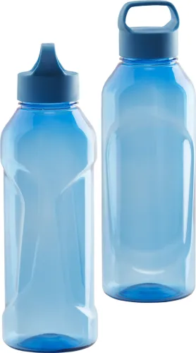 Image of POLYSET Cairo Screw-lid PET 750ml Plastic Bottle (Pack of 2, Blue)