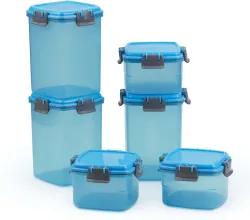 POLYSET Plastic Utility Container - 4125 ml (Pack of 6, Blue)