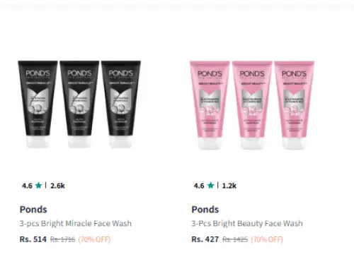 Image of Ponds Beauty Face wash Pack of 3 at 70% Discount