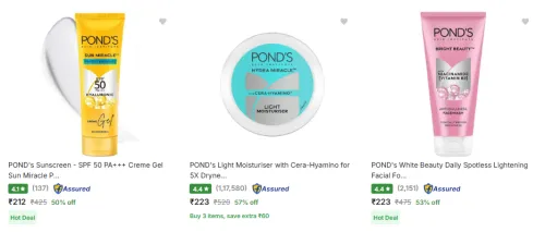 Image of Ponds Beauty Product up to 50% Discount