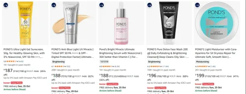 Image of Pond's Beauty Products at minimum 60% Discount