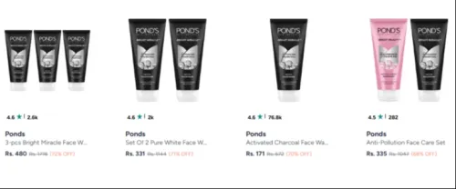 Image of Ponds Beauty Products Upto 72% Discount 