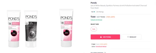 Image of Ponds Charcoal Face Wash & Cleanser 