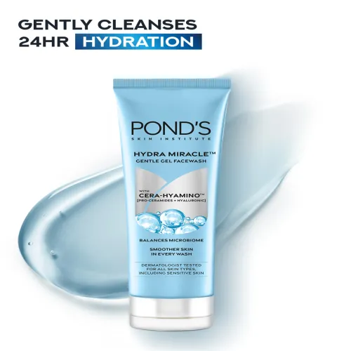 Image of Ponds Hydra Gentle Gel Face Wash with Cera- Hyamino - 100g