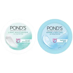 Ponds Light Face Moisturizer 200ml & Super Light Gel Face Moisturizer 49g