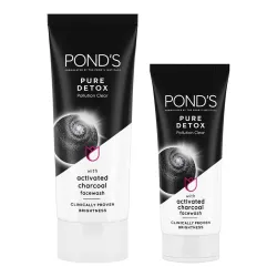 PONDS Pure Detox Face Wash 200 g, Daily Exfoliating & Brightening Cleanser