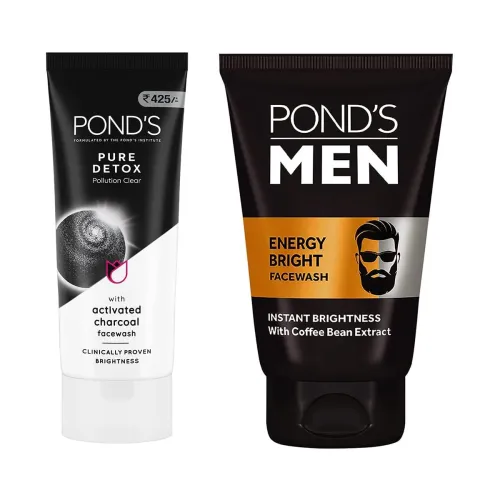Image of POND'S Pure Detox Face Wash 200g & Men's Energy Bright Face Wash 100g