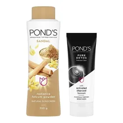 PONDS Sandal Talc 300g & Detox Face Wash 200g