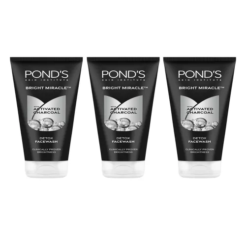 Image of Ponds Set of 3 Bright Miracle Detox Facewash