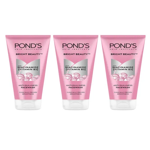 Image of Ponds Set of 3 Bright Beauty Facewash with Niacinamide for Glass Skin - 200 g each