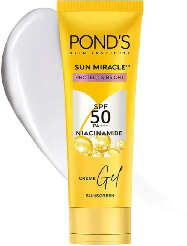 Image of POND's Sunscreen - SPF 50 PA+++ Creme Gel Sun Miracle Protect & Bright, With Niacinamide (50 g)