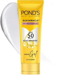 PONDs Sunscreen - SPF 50 PA+++ Creme Gel Sun Miracle Protect & Bright, With Niacinamide (50 g)