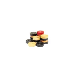 pop colours Wooden Carrom Coins Set, Black and Pink, 24 Pieces with 2 Pink, 11 White and 11 Black Coins, for Kids and Adults | Indoore Games