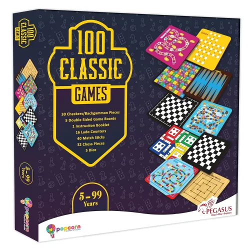 Image of Popcorn Games & Puzzles 100 in 1 Board Games for Kids 5 + Years Indoor Board Game for Kid & Family | Gift Toy for Childr