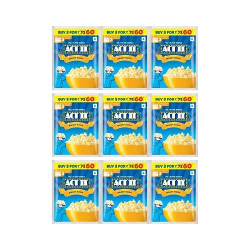 Image of ACT II Instant Popcorn - Golden Sizzle - 495g (165g Pack of 3)