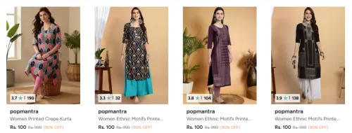 Image of popmantra Women Ethnic Kurta Starting at ₹100