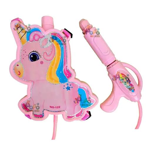 Image of PoPo Toys Holi Pressure Pichkari with Unicorn Bag Tank- 2.5 LTR
