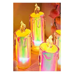 Popo Big LED Tea Light Candles | Flameless & Smokeless Diya | Decorative Acrylic Candle | Home Decor, Navratri Decor, Di