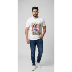 PoPo Toys Mens Holi Special Rang Barse Graphic T-Shirt XXL