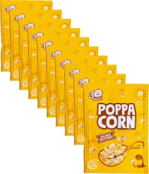 poppacorn Instant Cooker Popcorn 35gX10 Pouches Imported Corn Kernels Golden Buttery Popcorn (35 g, Pack of 10)