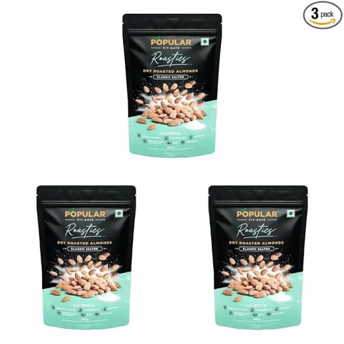 Image of Popular Roasties Dry Roasted Almond 500 Gm (Pack of 3)