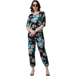 POPWINGS Casual Printed Top and Joggers Set for Women || Stylish Summer Co-Ords Set for Women |